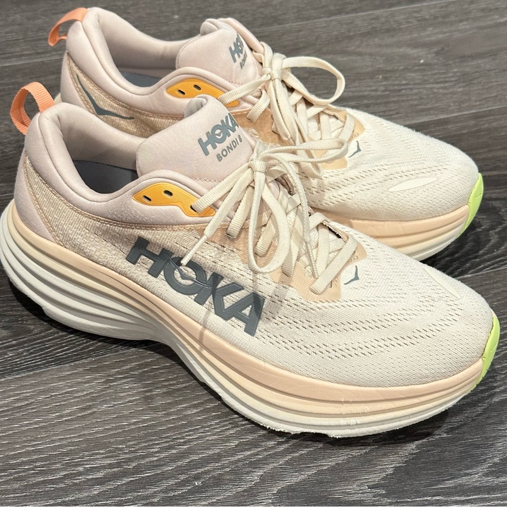 Hoka Bondi 8 Beige/tan Athletic Shoes